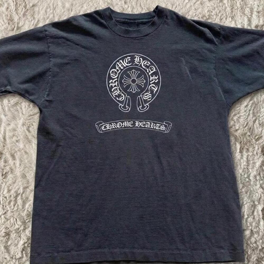 Black Chrome Hearts T-Shirt With White
